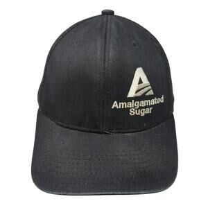 Amalgamated Sugar Snapback Trucker Hat Black One Size Adjustable Direct Caps
